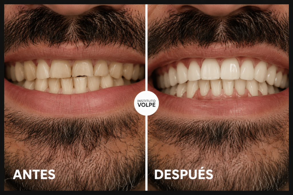 Carillas de porcelana paciente de con roturas dentales